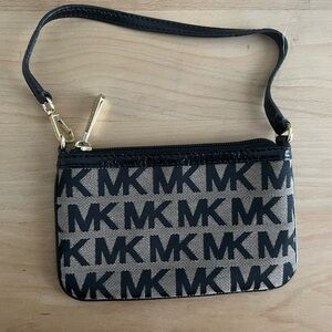 Michael Kors Black and Tan Wristlet